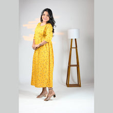 Rayon Floral Print Maternity Feeding Dress Material | Both Side Feeding | Sizes M–XXL