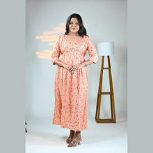 Rayon Floral Print Maternity Feeding Dress Material | Both Side Feeding | Sizes M–XXL