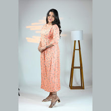 Rayon Floral Print Maternity Feeding Dress Material | Both Side Feeding | Sizes M–XXL