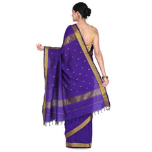 Nayanthara-Inspired Violet Colour Saree by Kaithari Nesavu – Handloom Elegance