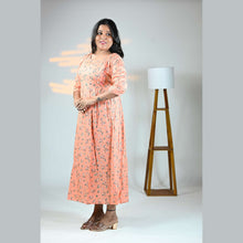 Rayon Floral Print Maternity Feeding Dress Material | Both Side Feeding | Sizes M–XXL