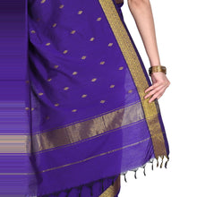 Nayanthara-Inspired Violet Colour Saree by Kaithari Nesavu – Handloom Elegance