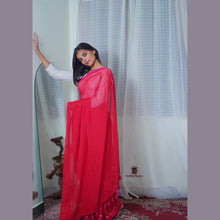 Mul Cotton Saree with Golden Lines – Festive Collection