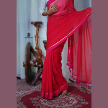 Mul Cotton Saree with Golden Lines – Festive Collection