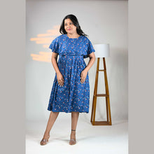 Vineshu Rayon Cape Maternity Dress with Feeding Zips, Adjustable Fit & Side Pocket