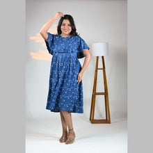 Vineshu Rayon Cape Maternity Dress with Feeding Zips, Adjustable Fit & Side Pocket