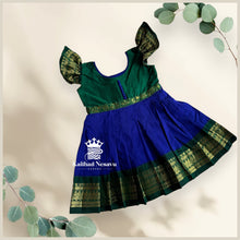 Premium Semi-Handloom Cotton Kids Frock – Contrast Designer New Year & Pongal
