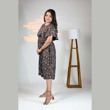 Vineshu Rayon Cape Maternity Dress with Feeding Zips, Adjustable Fit & Side Pocket
