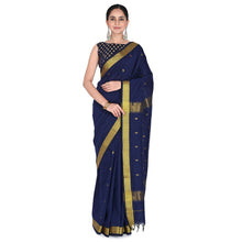 Nayanthara-Inspired Violet Colour Saree by Kaithari Nesavu – Handloom Elegance