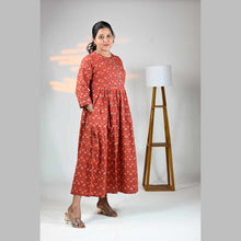 Vineshu Premium Cotton Maternity Dress with Adjustable Fit & Feeding Zip – ¾ Sleeve Frock