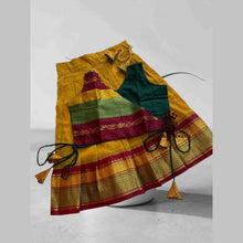 Traditional Kids Pavadai Sattai | Handloom Cotton Skirt & Top for Girls (1-2 Years)