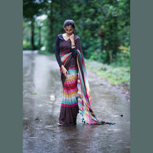 Rainbow Shade Mul Cotton Saree – 120 Count | Lightweight | 5.5 M | No Blouse | With Tassels