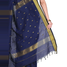 Nayanthara-Inspired Violet Colour Saree by Kaithari Nesavu – Handloom Elegance