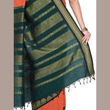 Timeless Tradition: Sundari Semi Handloom Gold Zari Cotton Saree