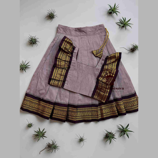 Traditional Kids Pavadai Sattai | Handloom Cotton Skirt & Top for Girls (1-2 Years)