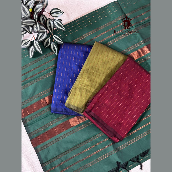Arani Semi Soft Silk Saree with Weaving Buttas in Copper Zari – Festive Collection