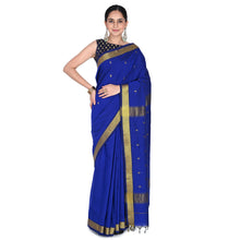 Nayanthara-Inspired Violet Colour Saree by Kaithari Nesavu – Handloom Elegance