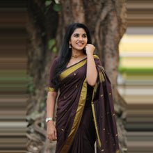 Nayanthara-Inspired Violet Colour Saree by Kaithari Nesavu – Handloom Elegance