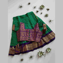Traditional Kids Pavadai Sattai | Handloom Cotton Skirt & Top for Girls (1-2 Years)