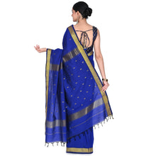 Nayanthara-Inspired Violet Colour Saree by Kaithari Nesavu – Handloom Elegance