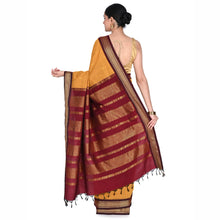 Timeless Tradition: Sundari Semi Handloom Gold Zari Cotton Saree