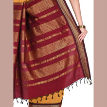 Timeless Tradition: Sundari Semi Handloom Gold Zari Cotton Saree