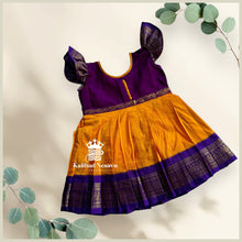 Premium Semi-Handloom Cotton Kids Frock – Contrast Designer New Year & Pongal