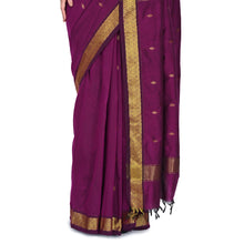 Nayanthara-Inspired Violet Colour Saree by Kaithari Nesavu – Handloom Elegance