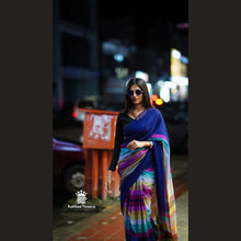 Rainbow Shade Mul Cotton Saree – 120 Count | Lightweight | 5.5 M | No Blouse | With Tassels
