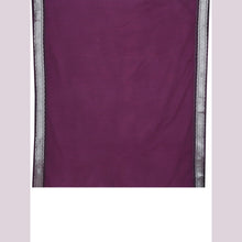Purple fabric with gray border on a light purple background