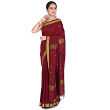 Nayanthara-Inspired Violet Colour Saree by Kaithari Nesavu – Handloom Elegance