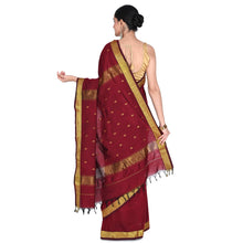 Nayanthara-Inspired Violet Colour Saree by Kaithari Nesavu – Handloom Elegance