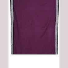 Purple fabric with gray border on a light pink background