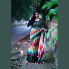 Rainbow Shade Mul Cotton Saree – 120 Count | Lightweight | 5.5 M | No Blouse | With Tassels