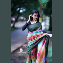 Rainbow Shade Mul Cotton Saree – 120 Count | Lightweight | 5.5 M | No Blouse | With Tassels