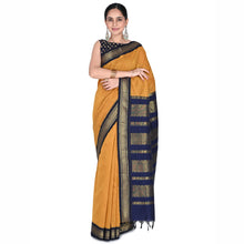 Timeless Tradition: Sundari Semi Handloom Gold Zari Cotton Saree