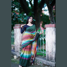 Rainbow Shade Mul Cotton Saree – 120 Count | Lightweight | 5.5 M | No Blouse | With Tassels