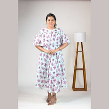 Georgette Floral Print Maternity Feeding Dress | Hidden Zip