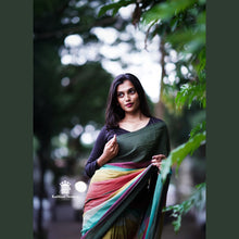 Rainbow Shade Mul Cotton Saree – 120 Count | Lightweight | 5.5 M | No Blouse | With Tassels