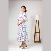 Georgette Floral Print Maternity Feeding Dress | Hidden Zip