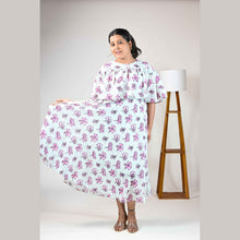 Georgette Floral Print Maternity Feeding Dress | Hidden Zip