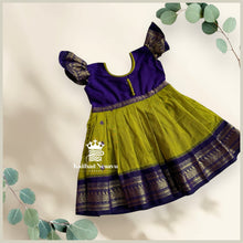Premium Semi-Handloom Cotton Kids Frock – Contrast Designer New Year & Pongal