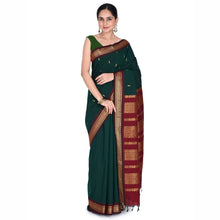 Timeless Tradition: Sundari Semi Handloom Gold Zari Cotton Saree