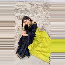 Madhavi Semi Handloom Saree : Gold and Cotton Perfection
