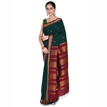 Timeless Tradition: Sundari Semi Handloom Gold Zari Cotton Saree
