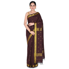 Nayanthara-Inspired Violet Colour Saree by Kaithari Nesavu – Handloom Elegance