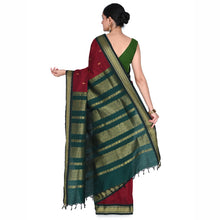Timeless Tradition: Sundari Semi Handloom Gold Zari Cotton Saree