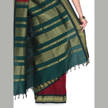 Timeless Tradition: Sundari Semi Handloom Gold Zari Cotton Saree