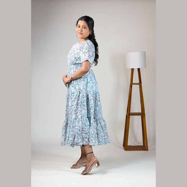 Georgette 3-Layer Maternity Feeding Dress