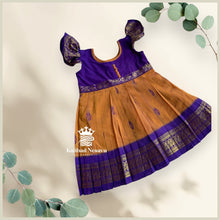 Premium Semi-Handloom Cotton Kids Frock – Contrast Designer New Year & Pongal